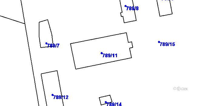 Parcela st. 789/11 v KÚ Rapšach, Katastrální mapa
