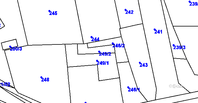 Parcela st. 249/2 v KÚ Rapšach, Katastrální mapa