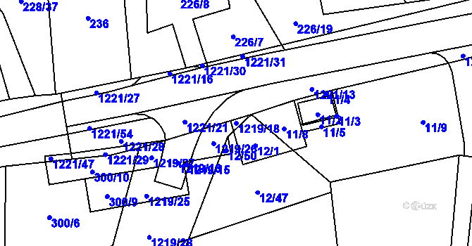Parcela st. 1219/18 v KÚ Rapšach, Katastrální mapa