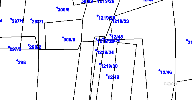 Parcela st. 1219/24 v KÚ Rapšach, Katastrální mapa