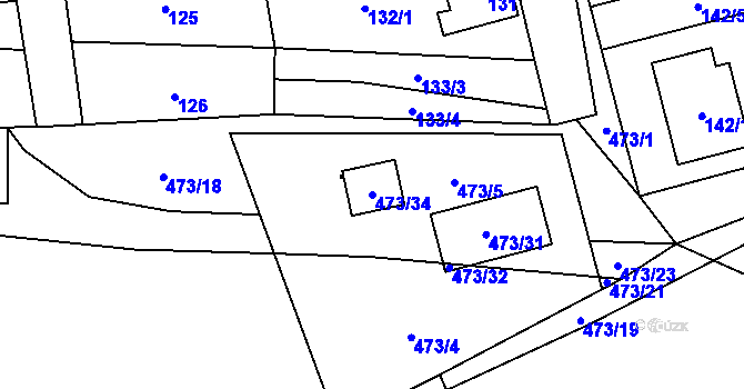 Parcela st. 473/34 v KÚ Rapšach, Katastrální mapa