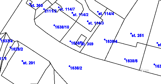 Parcela st. 359 v KÚ Rasošky, Katastrální mapa