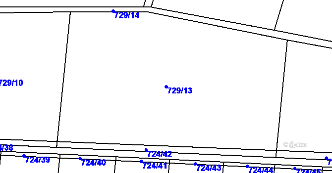 Parcela st. 729/13 v KÚ Rasošky, Katastrální mapa