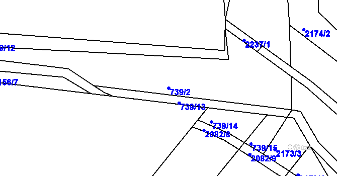 Parcela st. 739/2 v KÚ Rasošky, Katastrální mapa