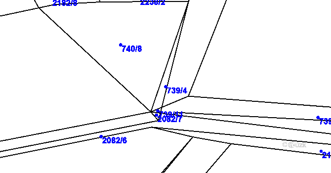 Parcela st. 739/4 v KÚ Rasošky, Katastrální mapa