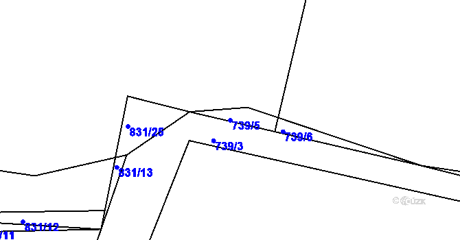 Parcela st. 739/5 v KÚ Rasošky, Katastrální mapa