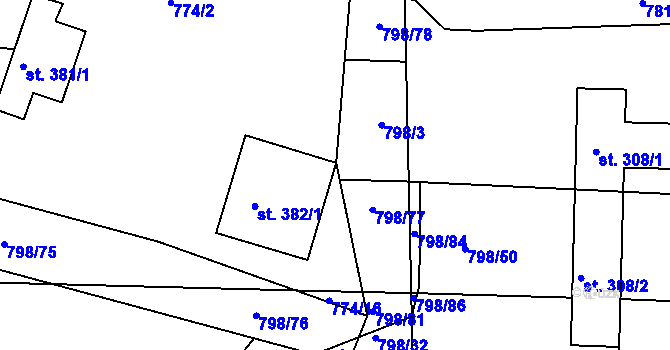 Parcela st. 774/13 v KÚ Rasošky, Katastrální mapa
