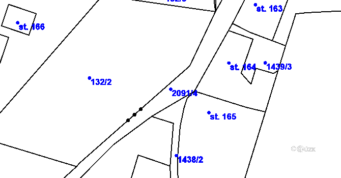 Parcela st. 2091/4 v KÚ Rasošky, Katastrální mapa
