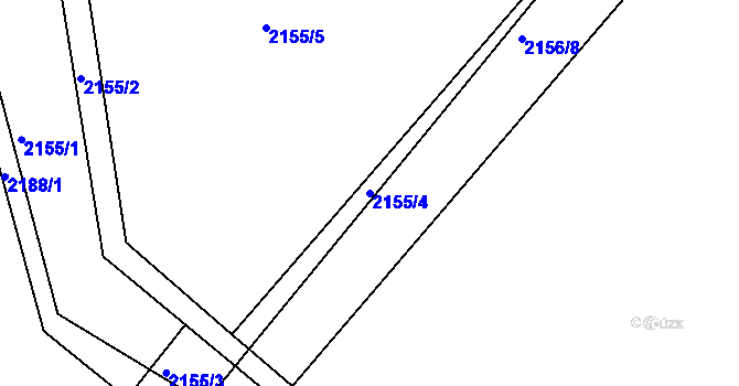 Parcela st. 2155/4 v KÚ Rasošky, Katastrální mapa