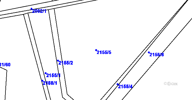 Parcela st. 2155/5 v KÚ Rasošky, Katastrální mapa