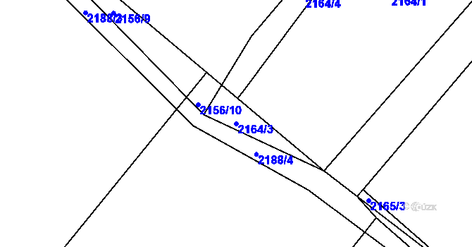 Parcela st. 2164/3 v KÚ Rasošky, Katastrální mapa