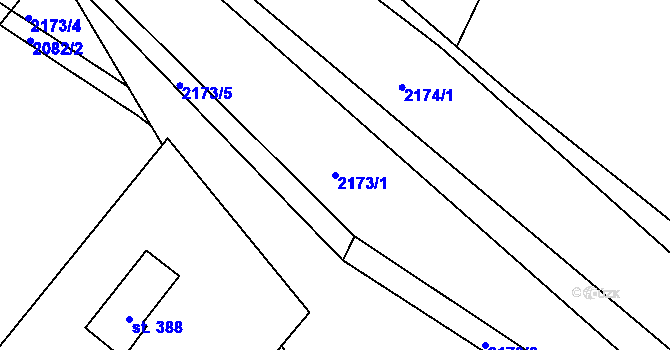 Parcela st. 2173/1 v KÚ Rasošky, Katastrální mapa