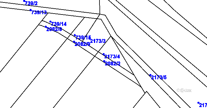 Parcela st. 2173/4 v KÚ Rasošky, Katastrální mapa