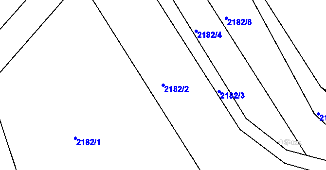 Parcela st. 2182/2 v KÚ Rasošky, Katastrální mapa