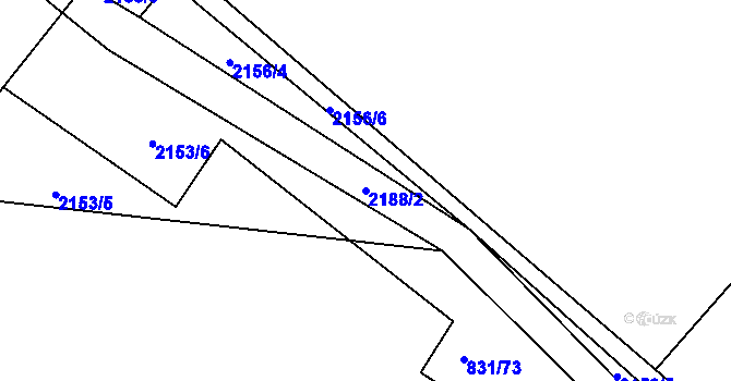 Parcela st. 2188/2 v KÚ Rasošky, Katastrální mapa