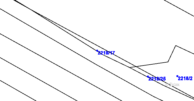 Parcela st. 2218/17 v KÚ Rasošky, Katastrální mapa