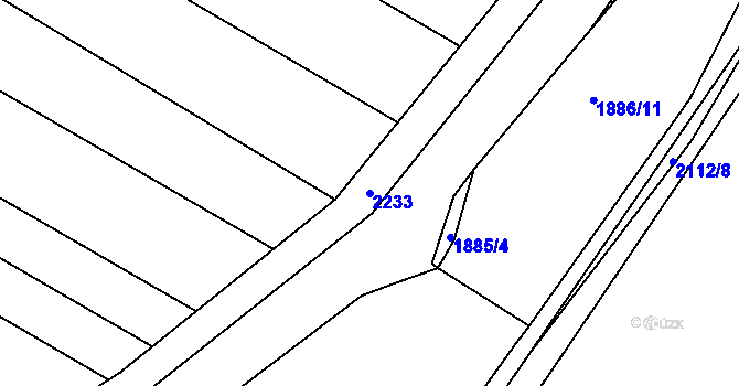 Parcela st. 2233 v KÚ Rasošky, Katastrální mapa