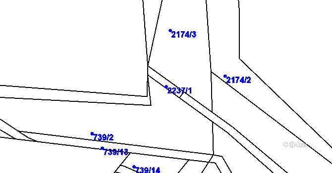 Parcela st. 2237/1 v KÚ Rasošky, Katastrální mapa