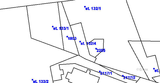 Parcela st. 132/4 v KÚ Rasošky, Katastrální mapa