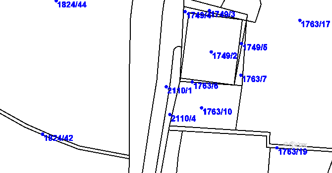 Parcela st. 2110/1 v KÚ Rasošky, Katastrální mapa