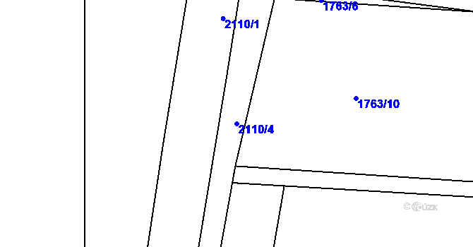 Parcela st. 2110/4 v KÚ Rasošky, Katastrální mapa