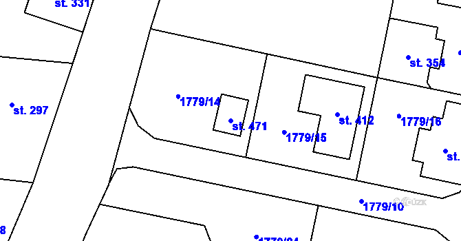 Parcela st. 471 v KÚ Rasošky, Katastrální mapa