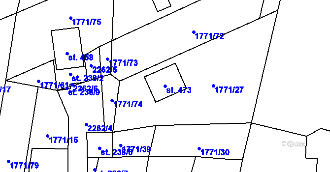Parcela st. 473 v KÚ Rasošky, Katastrální mapa