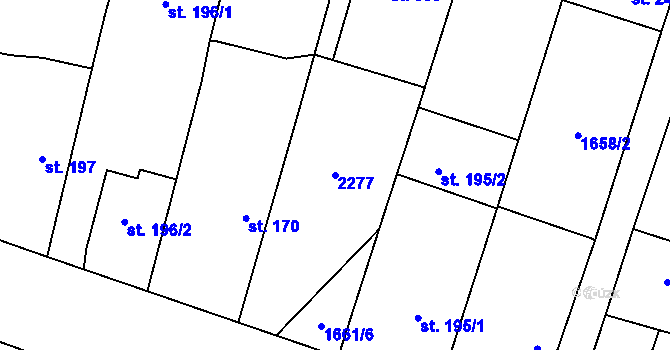 Parcela st. 2277 v KÚ Rasošky, Katastrální mapa