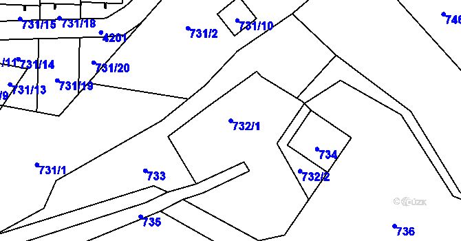 Parcela st. 732/1 v KÚ Raspenava, Katastrální mapa