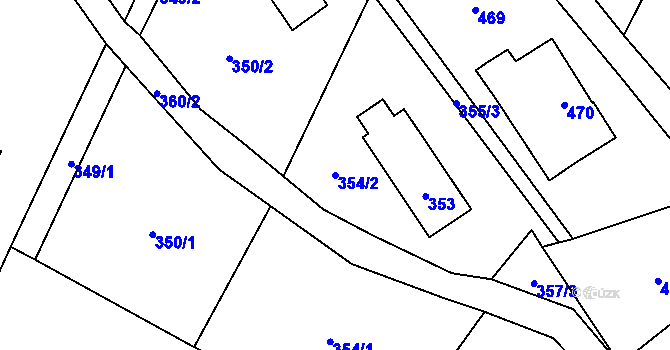 Parcela st. 354/2 v KÚ Raspenava, Katastrální mapa