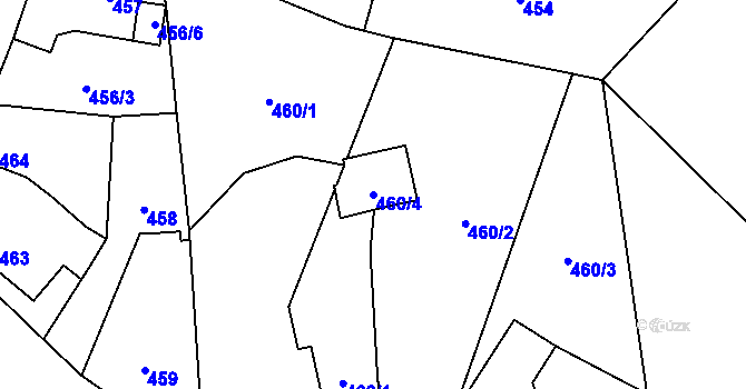 Parcela st. 460/4 v KÚ Raspenava, Katastrální mapa