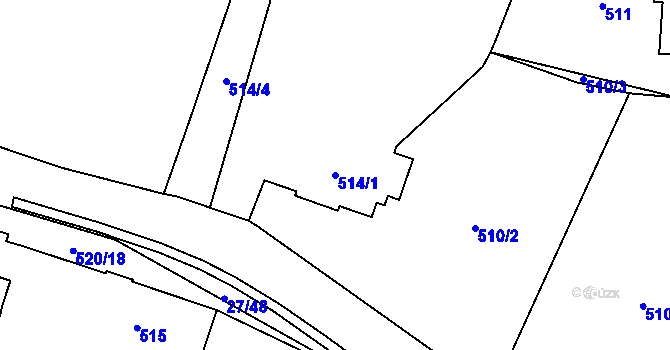 Parcela st. 514/1 v KÚ Raspenava, Katastrální mapa