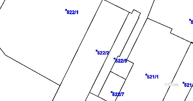 Parcela st. 522/2 v KÚ Raspenava, Katastrální mapa