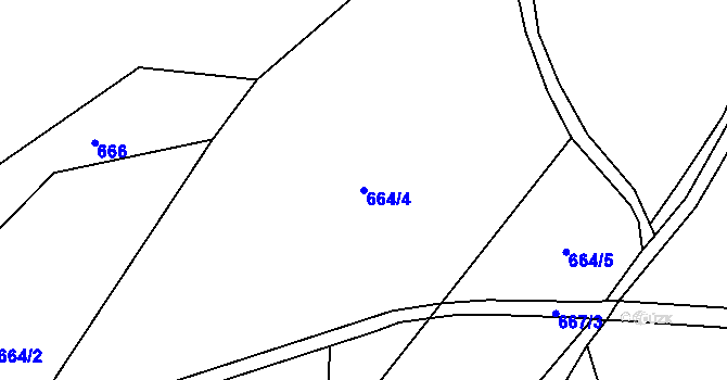 Parcela st. 664/4 v KÚ Raspenava, Katastrální mapa