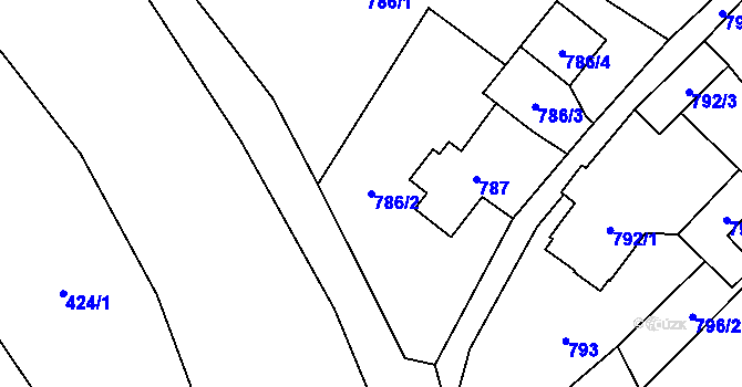 Parcela st. 786/2 v KÚ Raspenava, Katastrální mapa