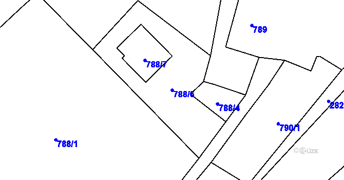 Parcela st. 788/6 v KÚ Raspenava, Katastrální mapa