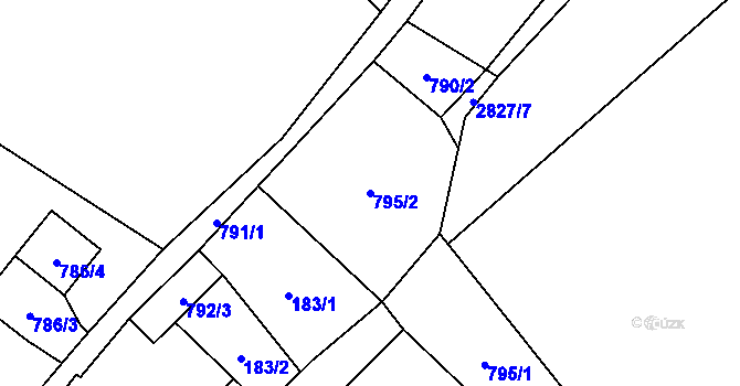 Parcela st. 795/2 v KÚ Raspenava, Katastrální mapa