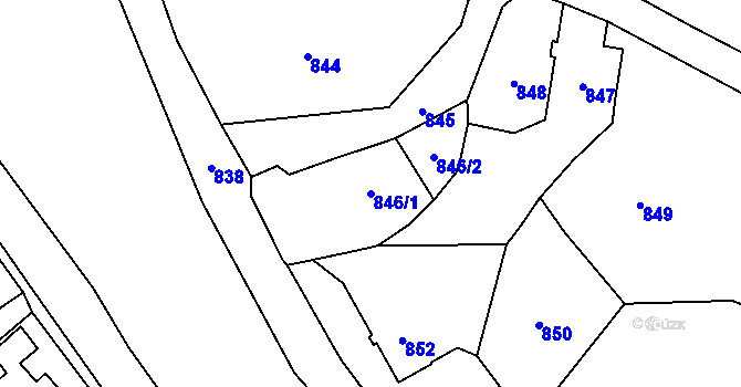 Parcela st. 846/1 v KÚ Raspenava, Katastrální mapa