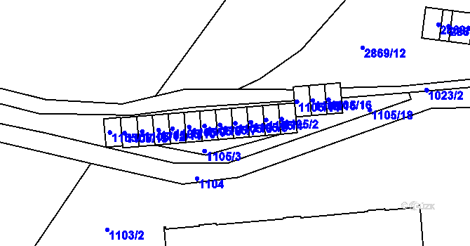 Parcela st. 1105/6 v KÚ Raspenava, Katastrální mapa