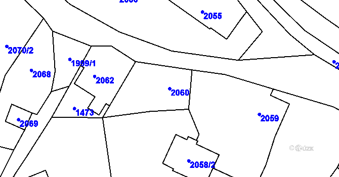 Parcela st. 2060 v KÚ Raspenava, Katastrální mapa