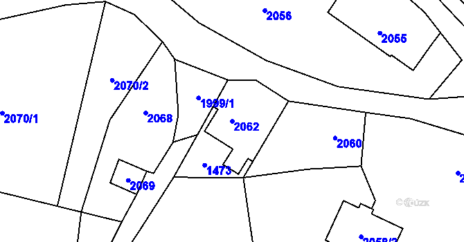 Parcela st. 2062 v KÚ Raspenava, Katastrální mapa