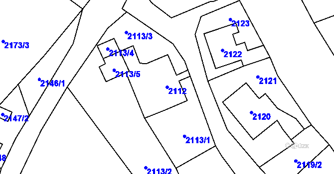 Parcela st. 2112 v KÚ Raspenava, Katastrální mapa