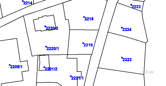 Parcela st. 2219 v KÚ Raspenava, Katastrální mapa
