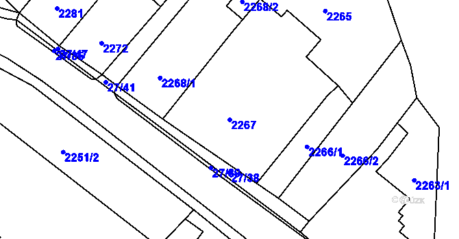Parcela st. 2267 v KÚ Raspenava, Katastrální mapa