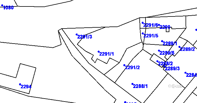 Parcela st. 2291/1 v KÚ Raspenava, Katastrální mapa