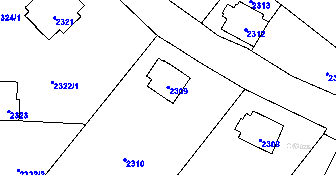 Parcela st. 2309 v KÚ Raspenava, Katastrální mapa