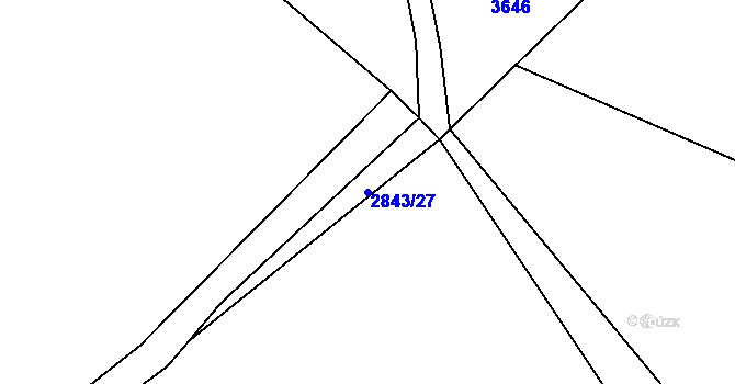 Parcela st. 2843/27 v KÚ Raspenava, Katastrální mapa