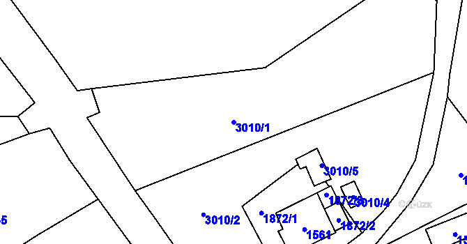 Parcela st. 3010/1 v KÚ Raspenava, Katastrální mapa