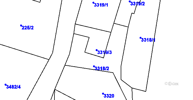 Parcela st. 3319/3 v KÚ Raspenava, Katastrální mapa