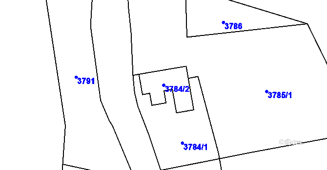 Parcela st. 3784/2 v KÚ Raspenava, Katastrální mapa